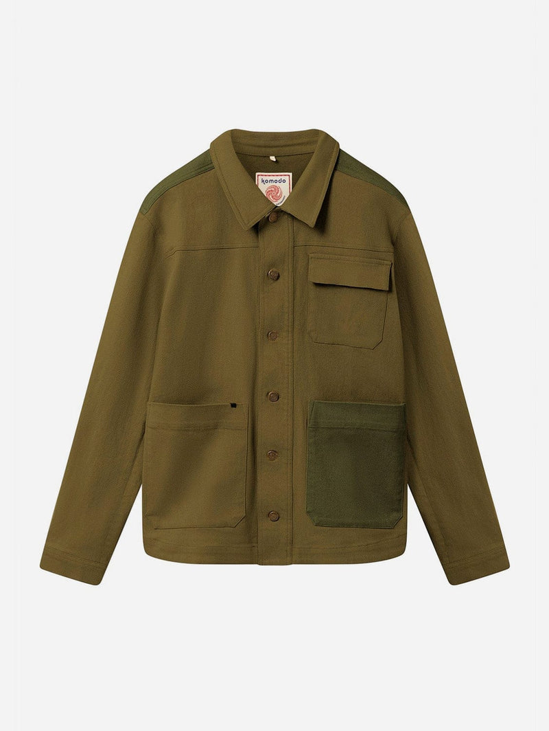 KOMODO Christophie Men's Organic Cotton Jacket | Green patch