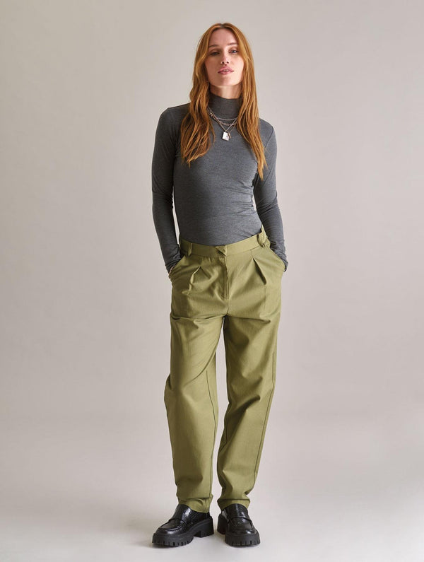 Women's Cotton Tencel Trouser | Olive