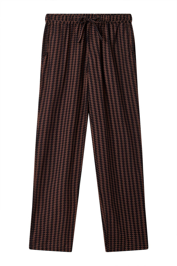 KOMODO JOSHUA - Organic Cotton Trouser - Brown Stripe