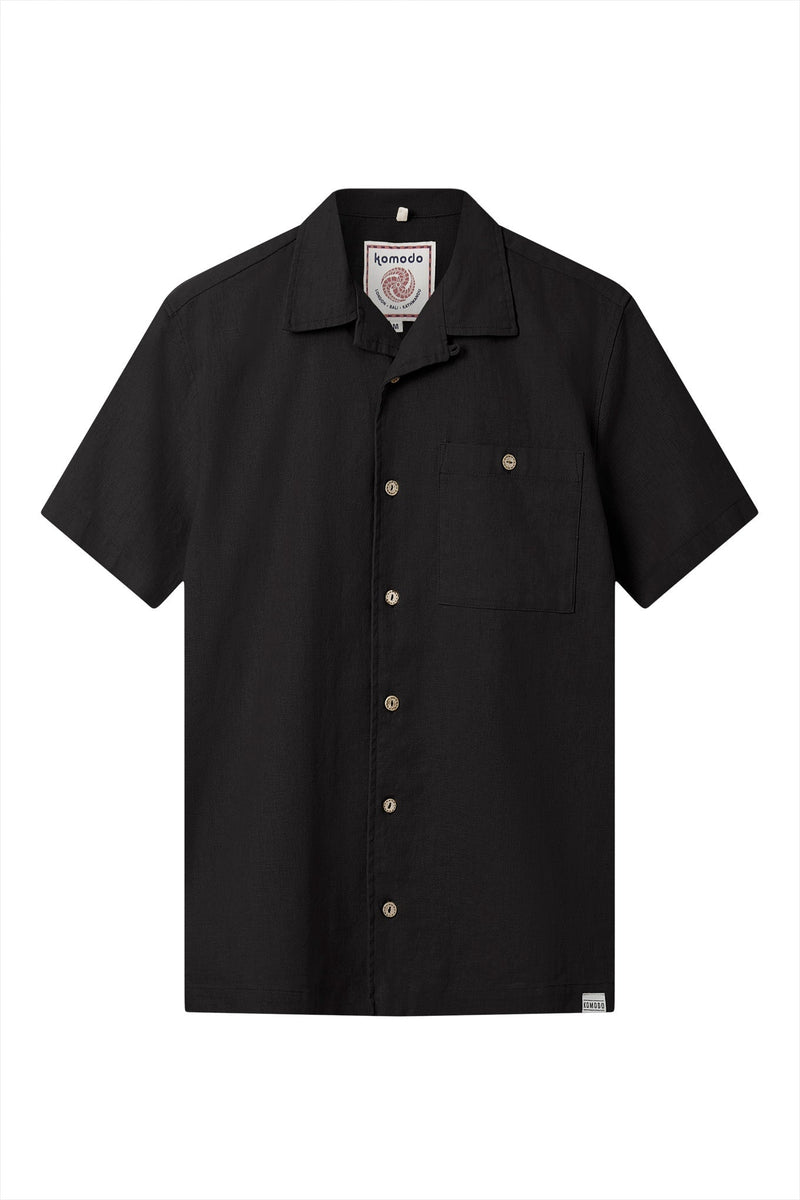 KOMODO SPINDRIFT - Organic Linen Cotton Shirt - Black