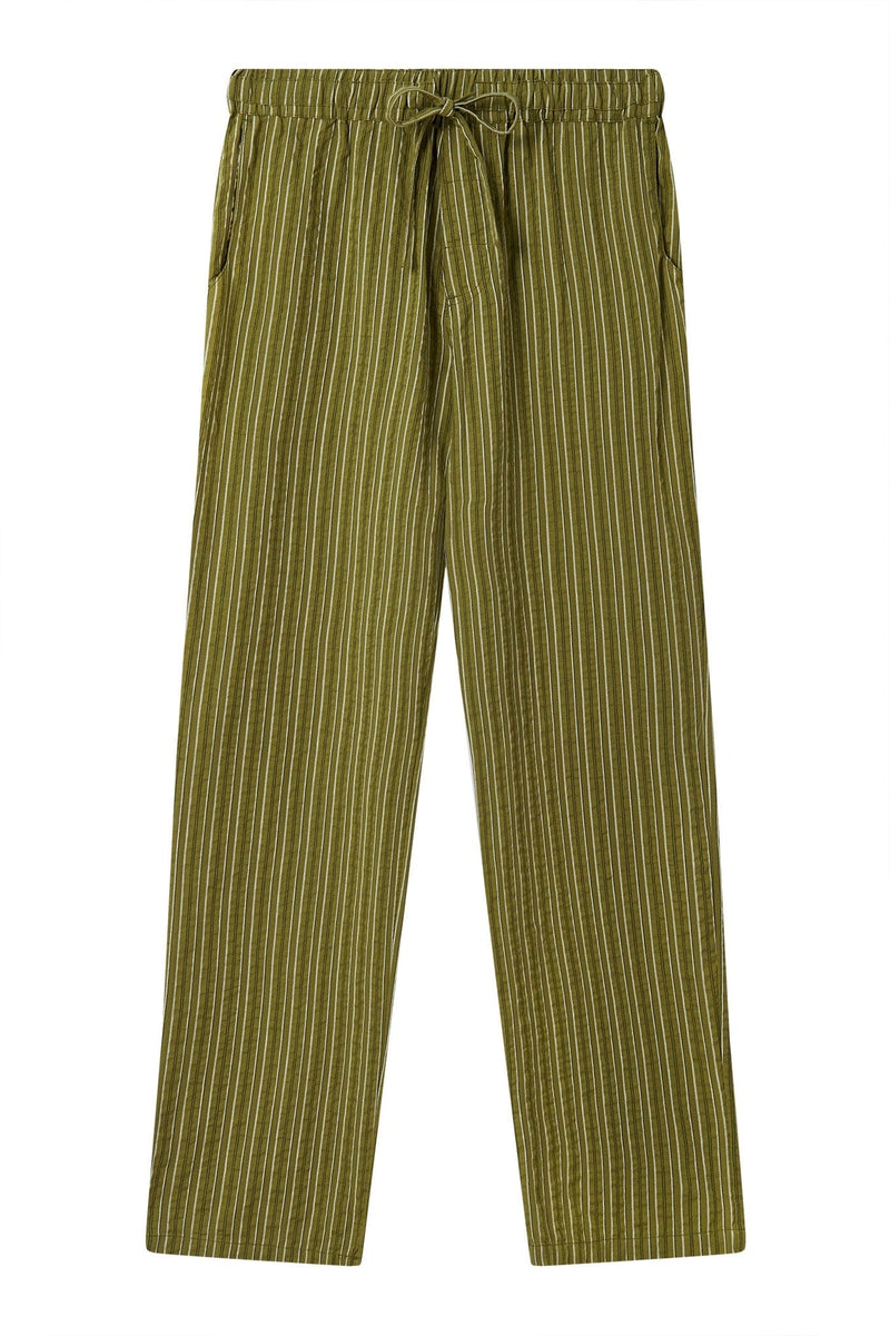 KOMODO JOSHUA - Organic Cotton Trousers - Green Stripe