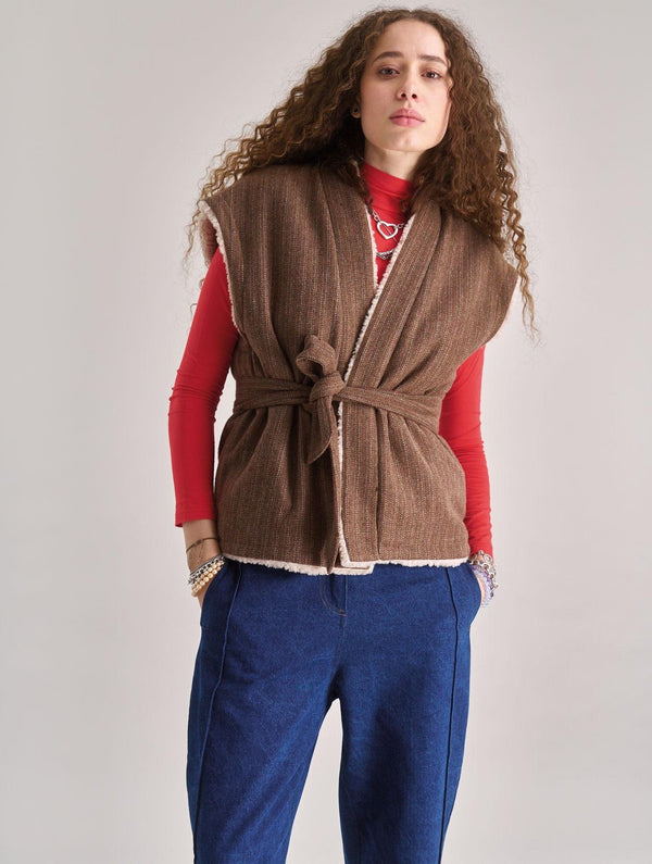 Women's Georgie Reversible Recycled Fleece Gilet | Sand