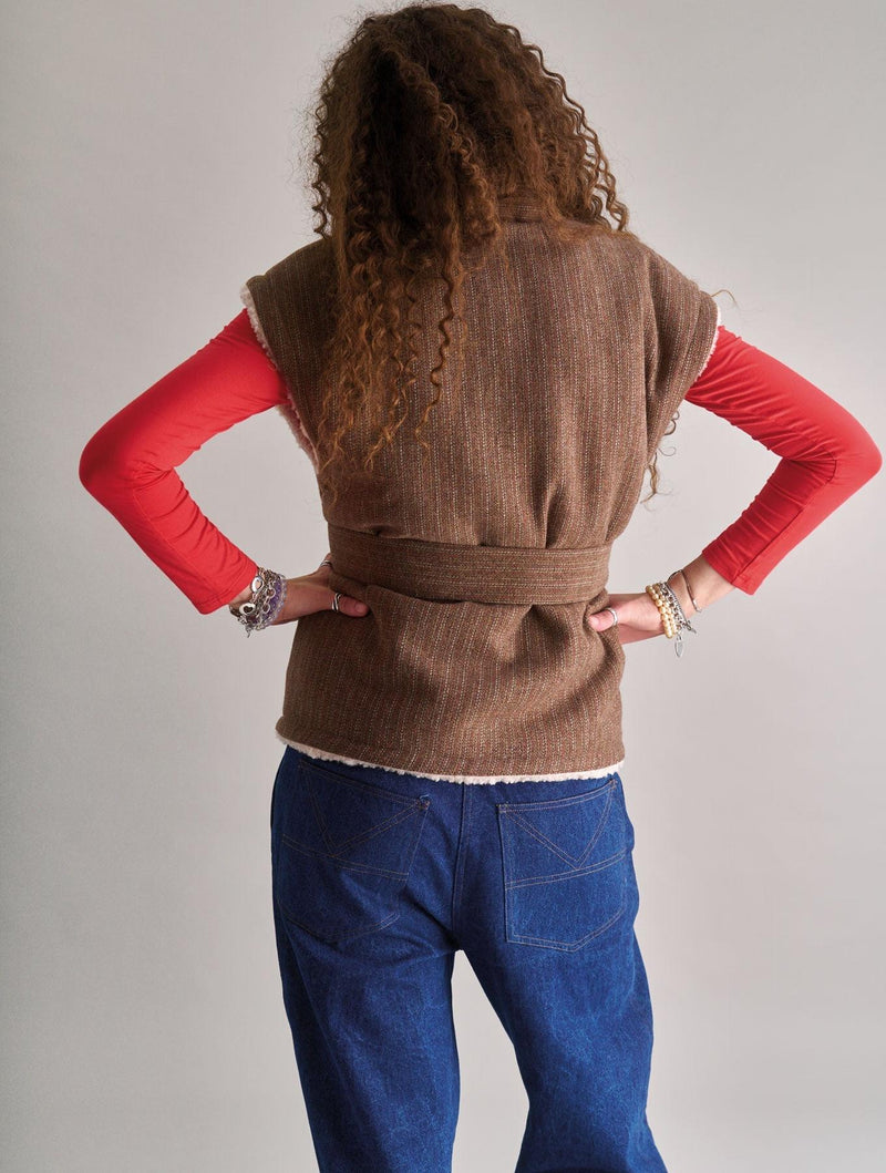 Women's Georgie Reversible Recycled Fleece Gilet | Sand