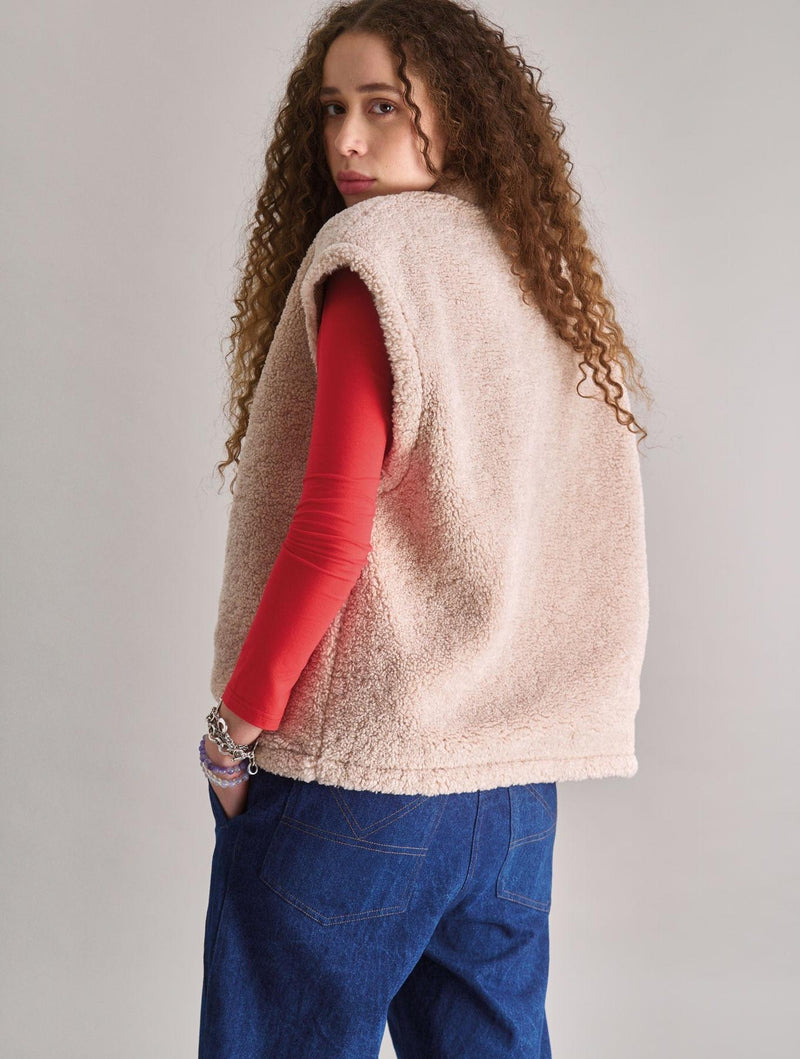 Women's Georgie Reversible Recycled Fleece Gilet | Sand
