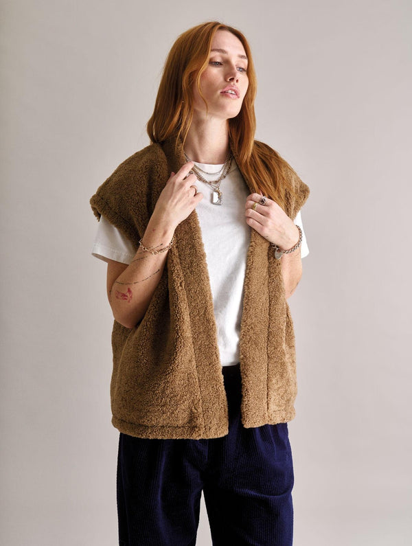 Women's Georgie Reversible Recycled Fleece Gilet | Mink