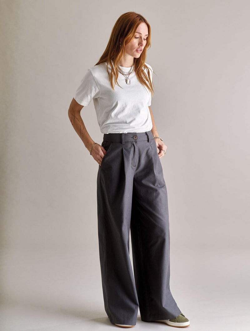Women's Sofia Cotton Tencel Trouser | Grey