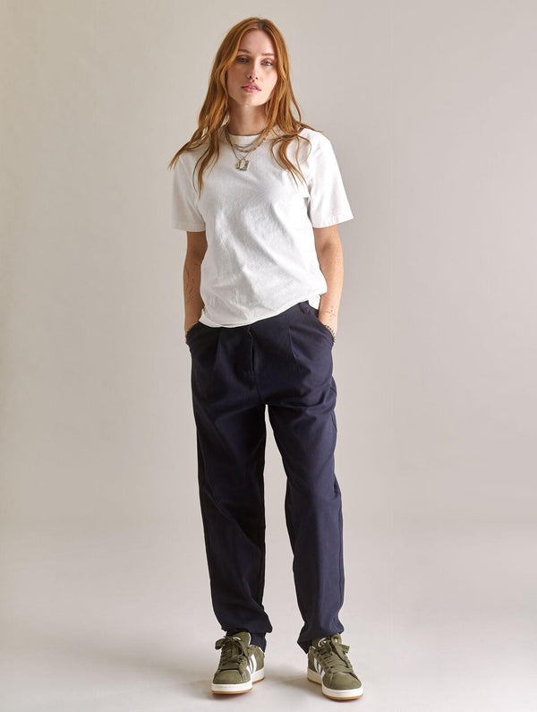 Women's Lyla Cotton Tencel Trouser | Navy
