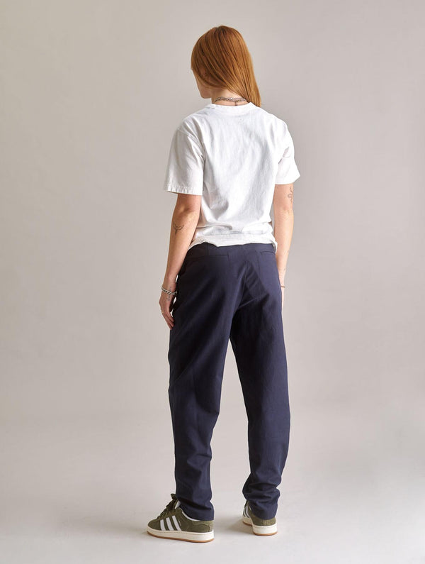 Women's Lyla Cotton Tencel Trouser | Navy