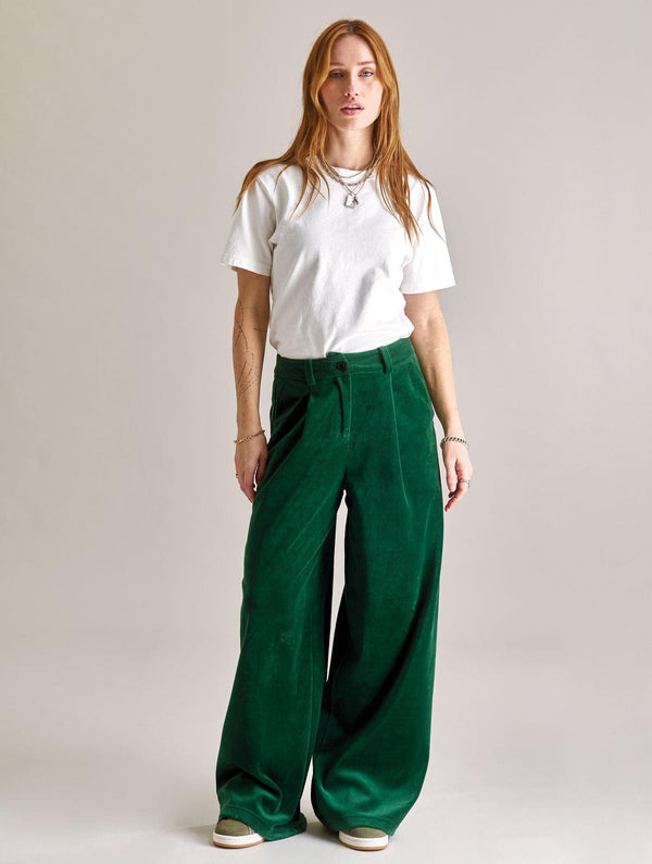 Women's Sofia Velvet Trouser | Green