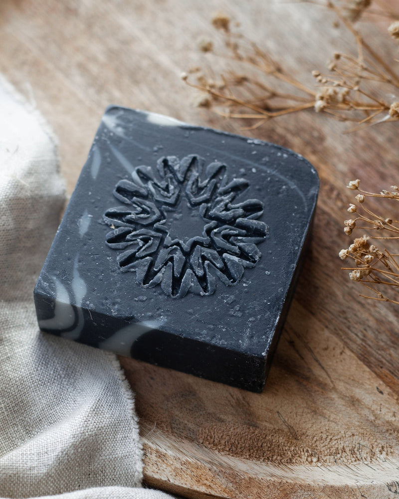 Maison Meunier Activated Charcoal Face & Body Vegan Cleansing Bar | Lavender & Tea Tree 100g