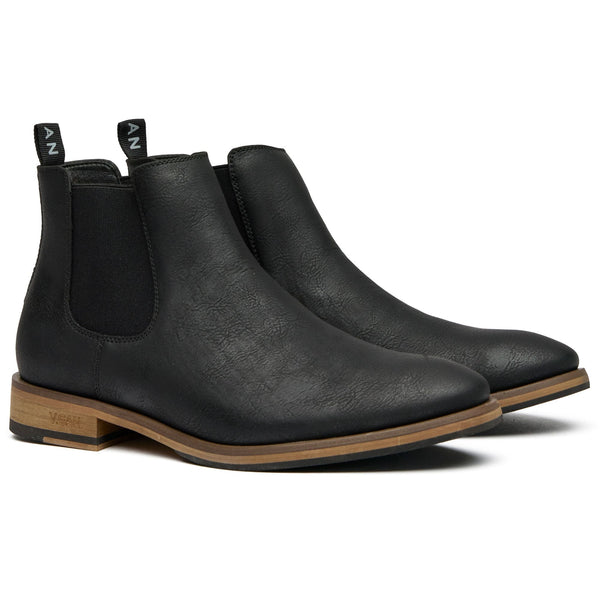 Chilli Men's Vegan Leather Chelsea Boots | Black