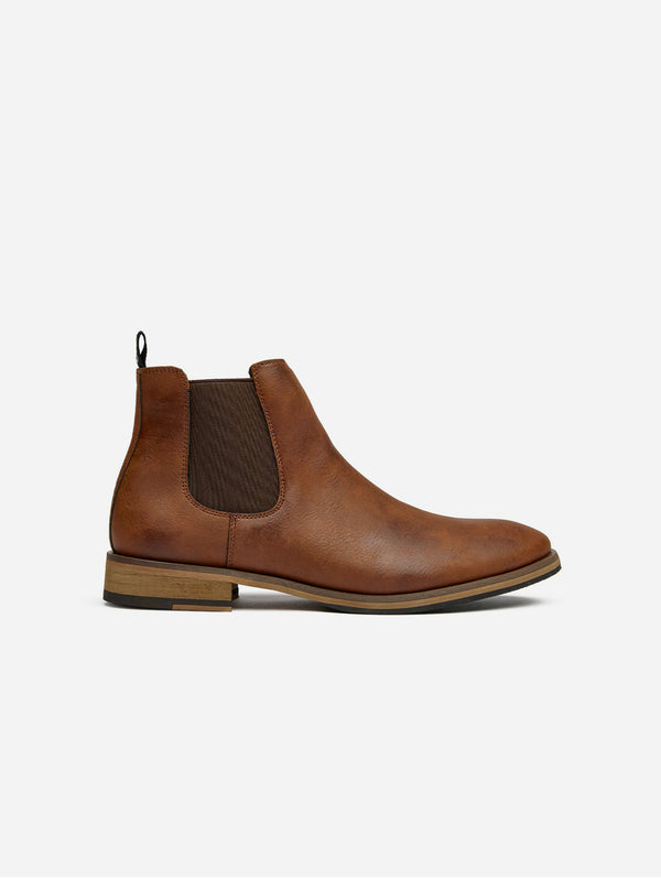 Chilli Men's Vegan Leather Chelsea Boots | Brown