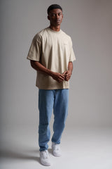 Immaculate Vegan - hewn. Mens Organic Cotton Signature Oversized T-shirt in Limestone Grey