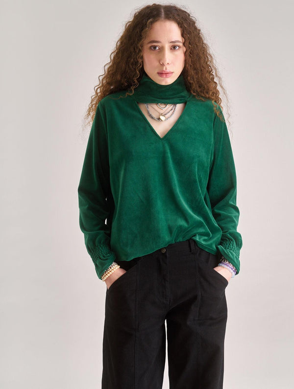 Women's Alice Velvet Top | Green