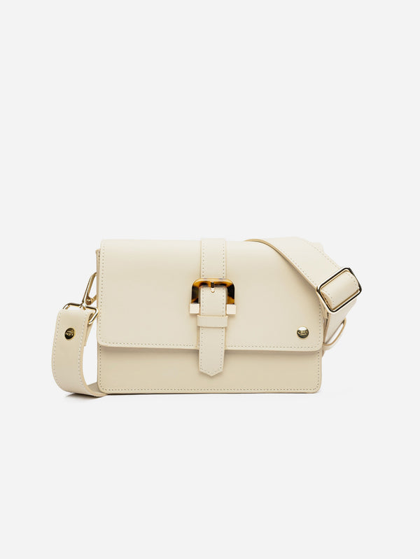 Coco Vegan Leather Tortoiseshell Crossbody Bag | Cream