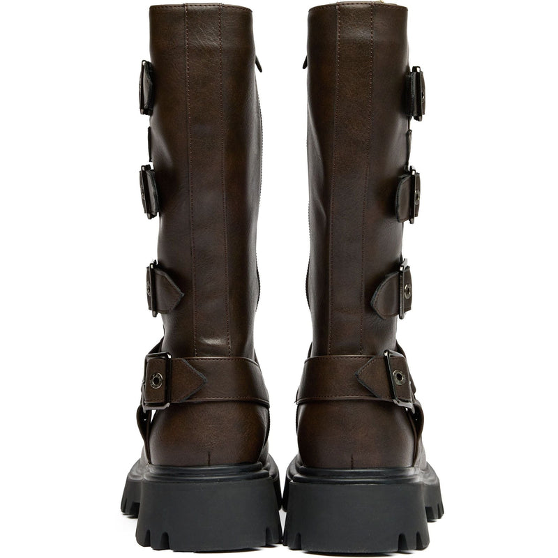Cosmic Women's Vegan Leather Biker Boots | Brown