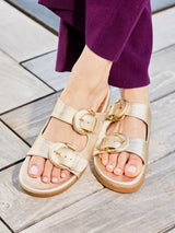 Immaculate Vegan - Minuit sur Terre Camellia Vegan Leather Sandals | Gold