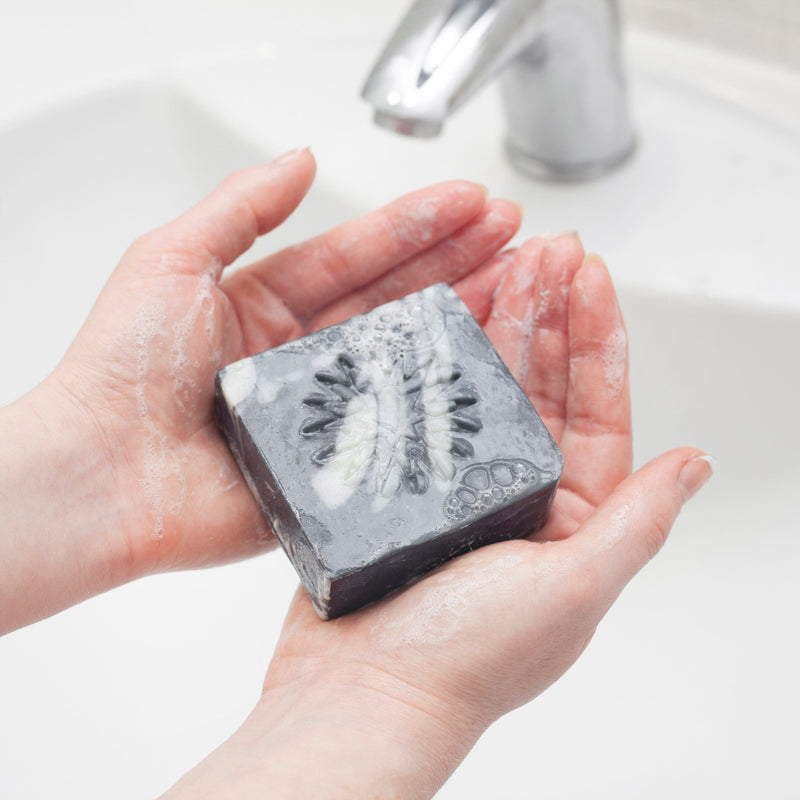 Maison Meunier Activated Charcoal Face & Body Vegan Cleansing Bar | Lavender & Tea Tree 100g