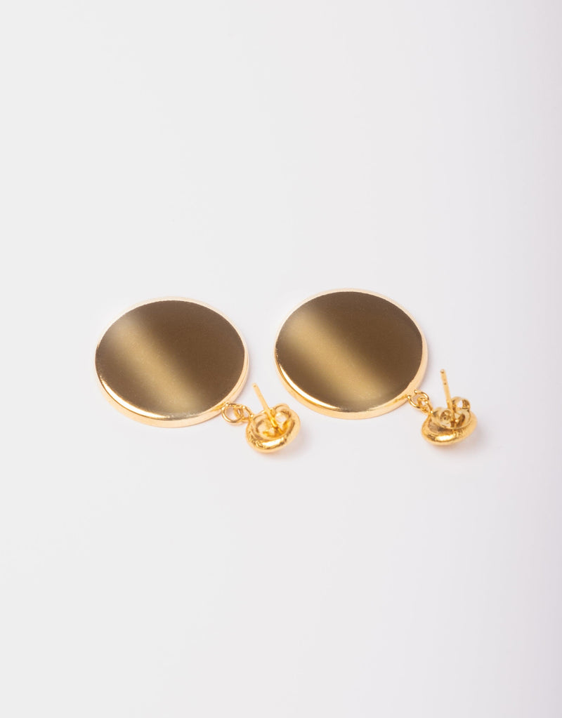 Rive Claire Charlotte 24ct Gold Plated Stud Earrings | Black & Gold