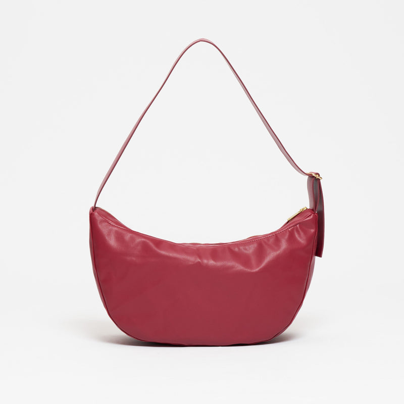Souleway Oleatex Vegan Olive Leather Half Moon Bag | Multiple Colours Cherry Red
