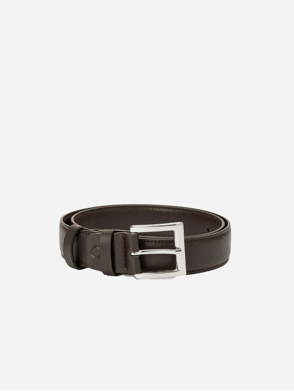 Classic Vegan Leather Belt | Dark Brown