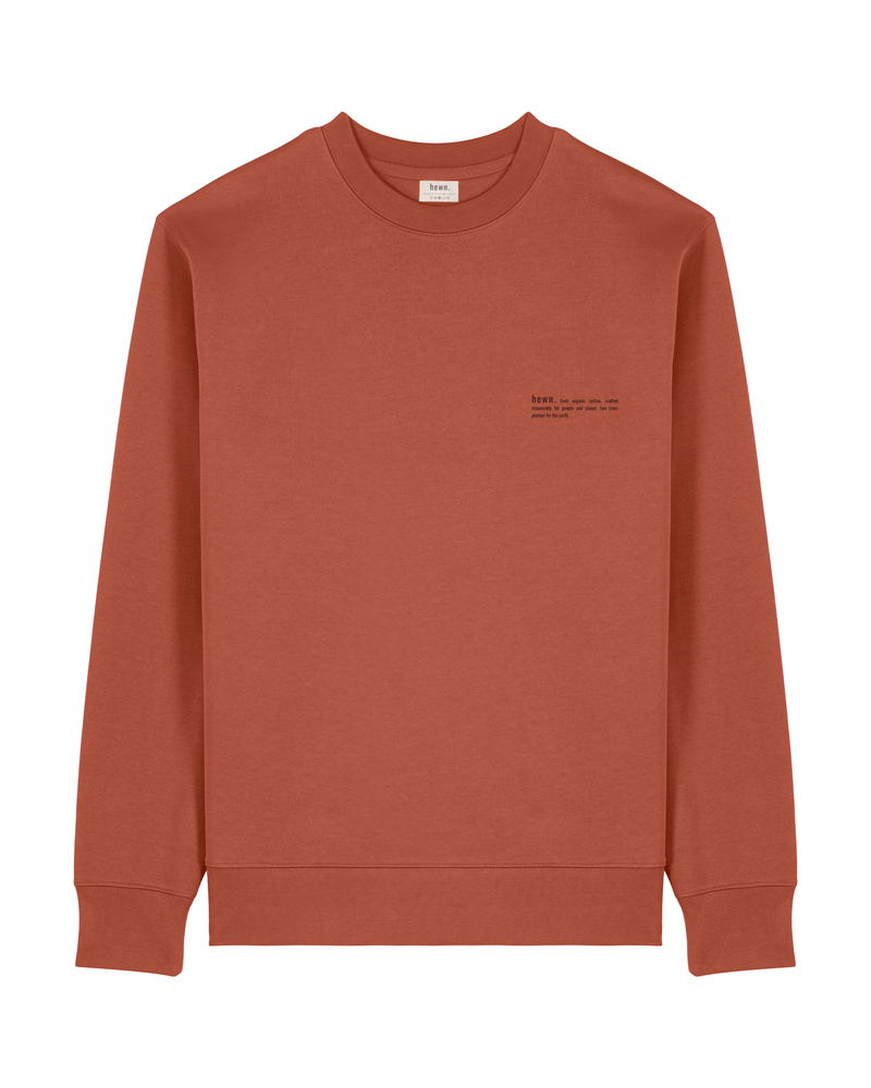 hewn. Mens Organic Cotton Relaxed-fit Sweatshirt in Clay Brown