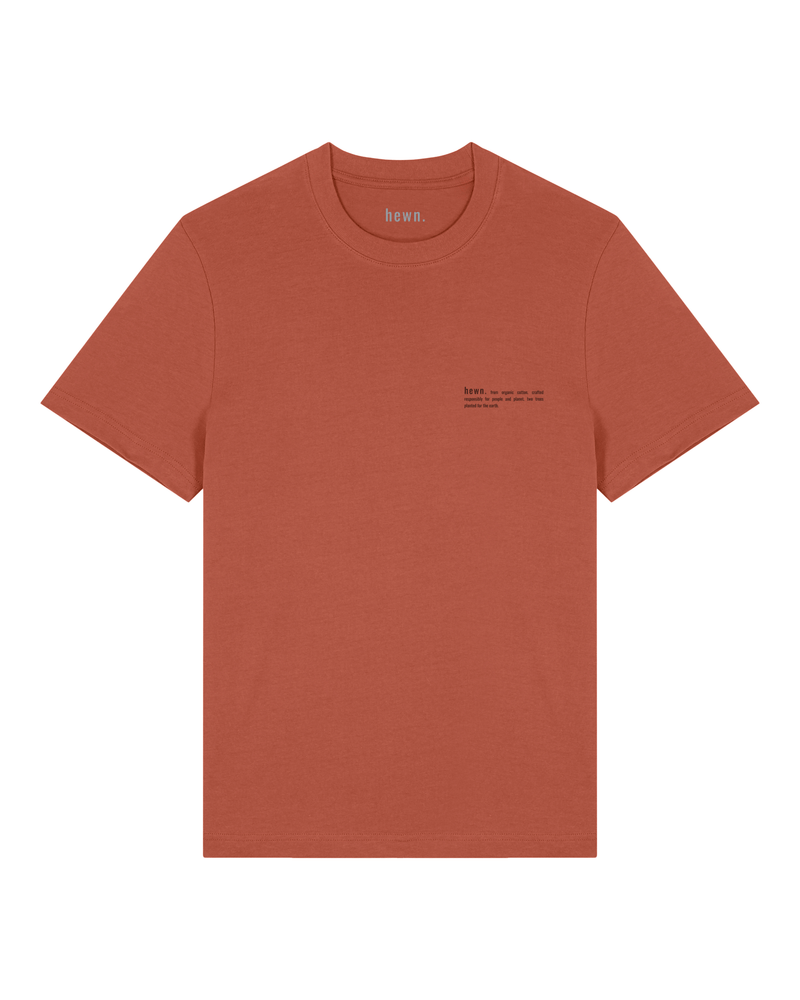 hewn. Mens Organic Cotton Relaxed-Fit T-shirt in Clay Brown