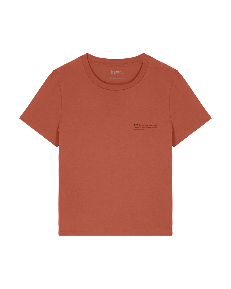 hewn. Womens Classic-fit Organic Cotton T-shirt in Clay Brown