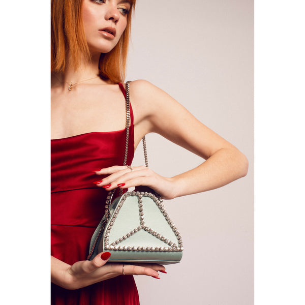 Cleo Mini Strass Vegan Bag | Mint