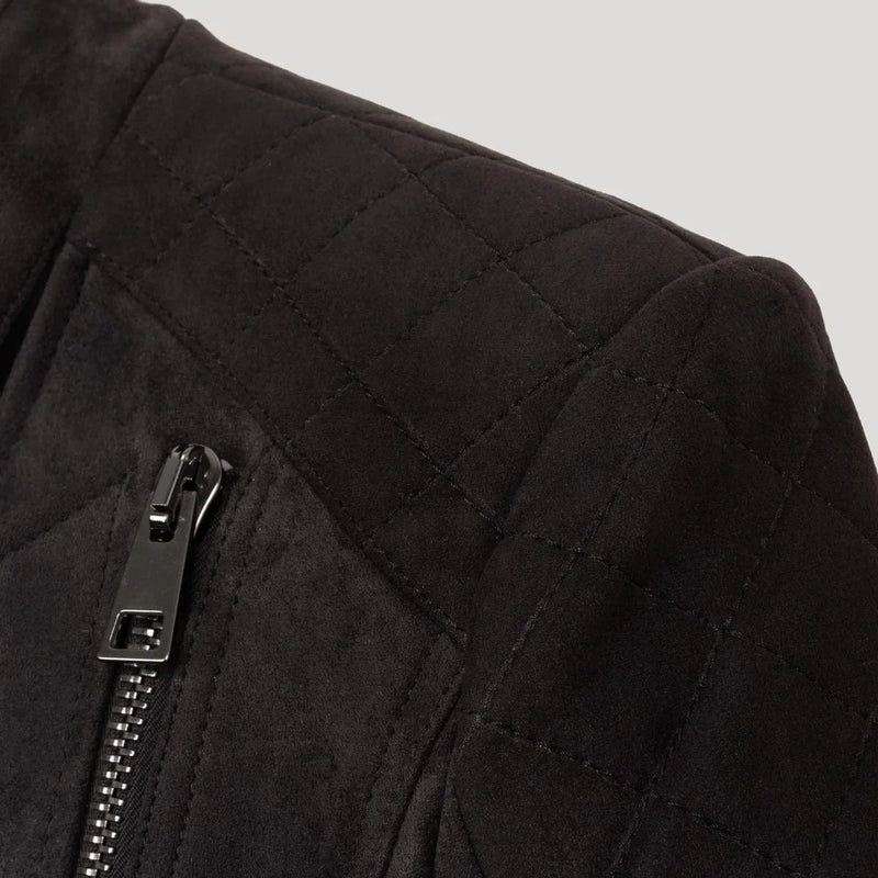 Eloquere Diva Vegan Suede Jacket | Black