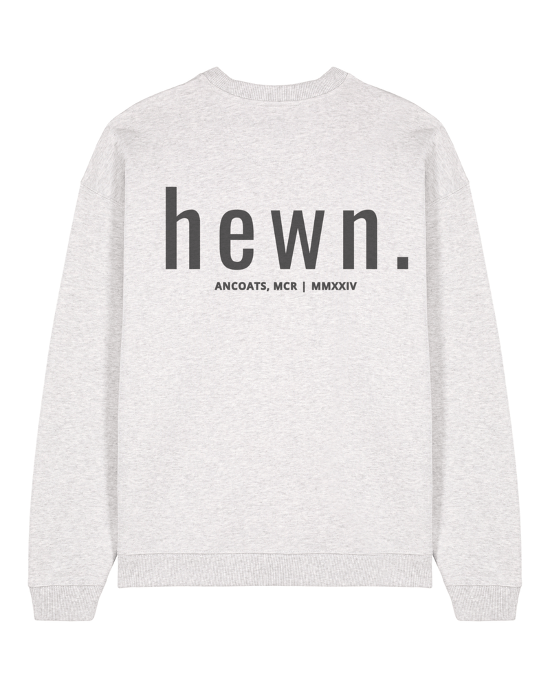 hewn. Mens Organic Cotton Signature Oversized Sweatshirt in Cloud Grey Marl