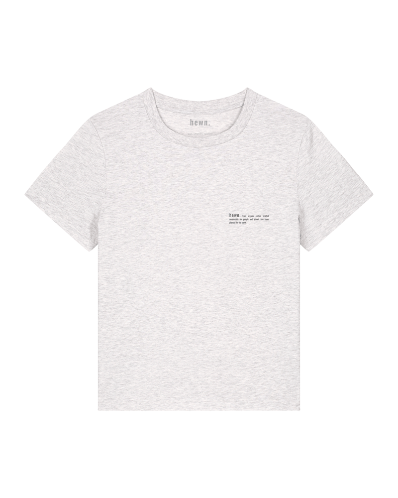 hewn. Womens Classic-fit Organic Cotton T-shirt in Cloud Grey Marl