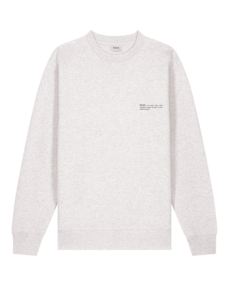 hewn. Mens Organic Cotton Relaxed-fit Sweatshirt in Cloud Grey Marl