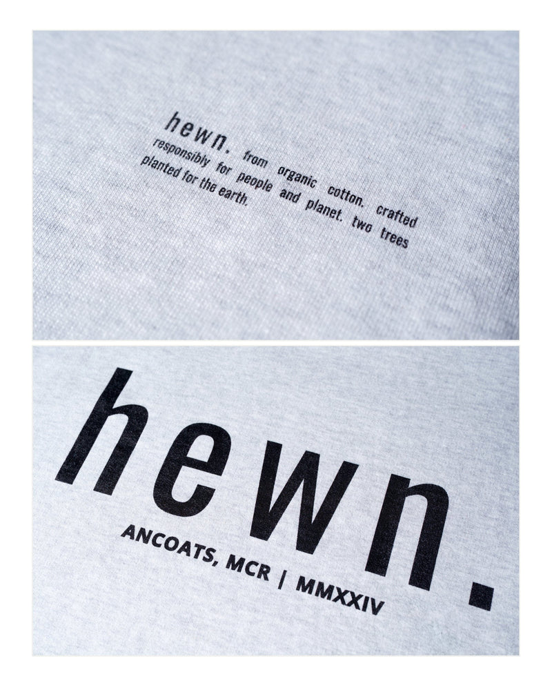 hewn. Mens Organic Cotton Signature Oversized Sweatshirt in Cloud Grey Marl
