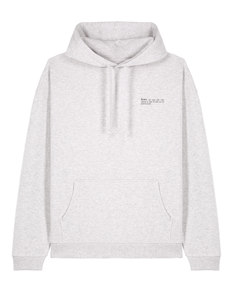 hewn. Mens Organic Cotton Signature Oversized Hoodie in Cloud Grey Marl