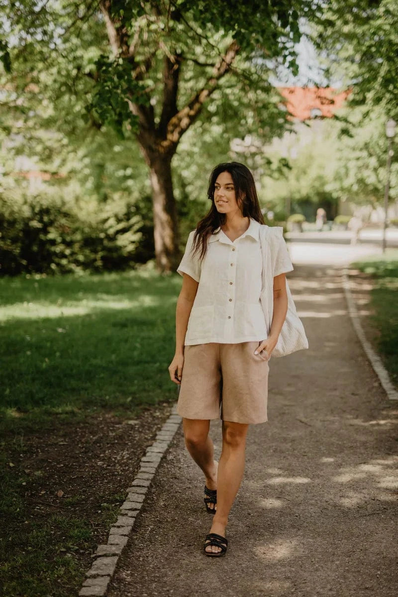 AmourLinen Matilda Long Linen Shorts | Multiple Colours