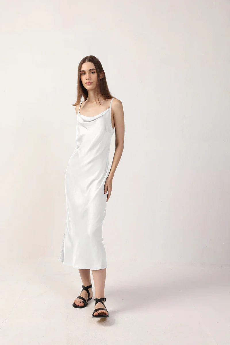 Cowl Neck Satin TENCEL™ Midi Dress