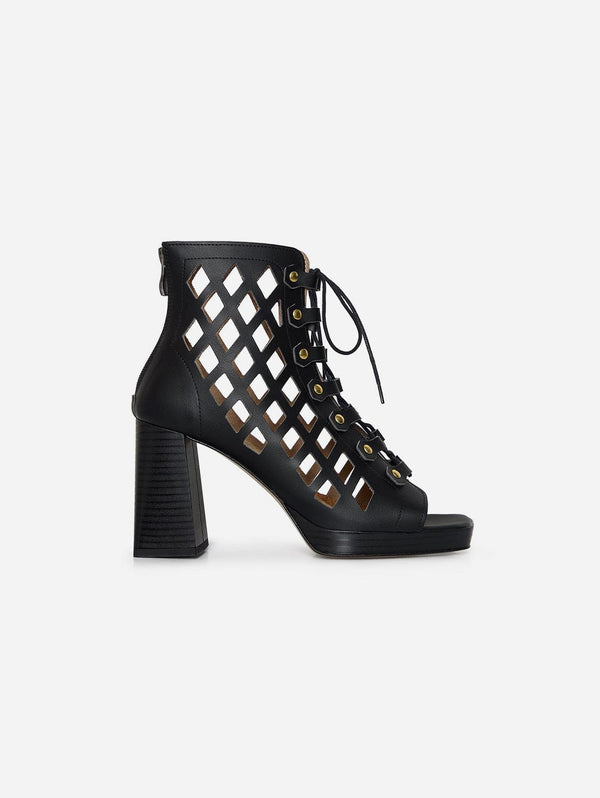 AGAZI Dance Your Way Vegan Wheat & Corn Leather Block Heels | Black