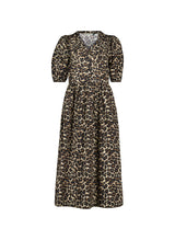 Immaculate Vegan - Imogen Organic Cotton Printed Midi Dress | Brown Leopard