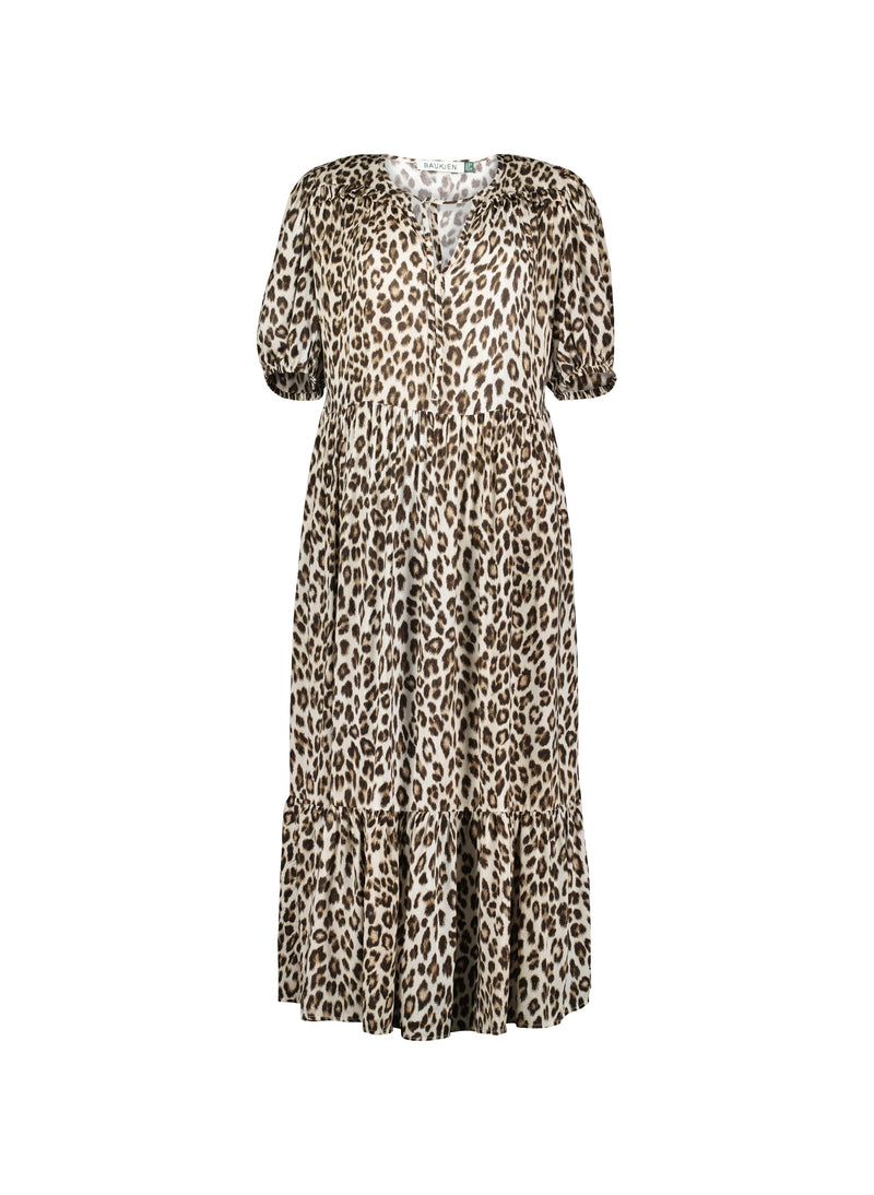 Lavinia LENZING™ ECOVERO™ Printed Midi Dress | Taupe Leopard