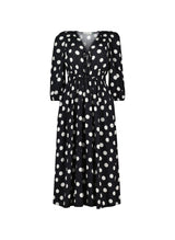 Immaculate Vegan - Olesia LENZING™ ECOVERO™ Printed Midi Dress | Black Polka Dot