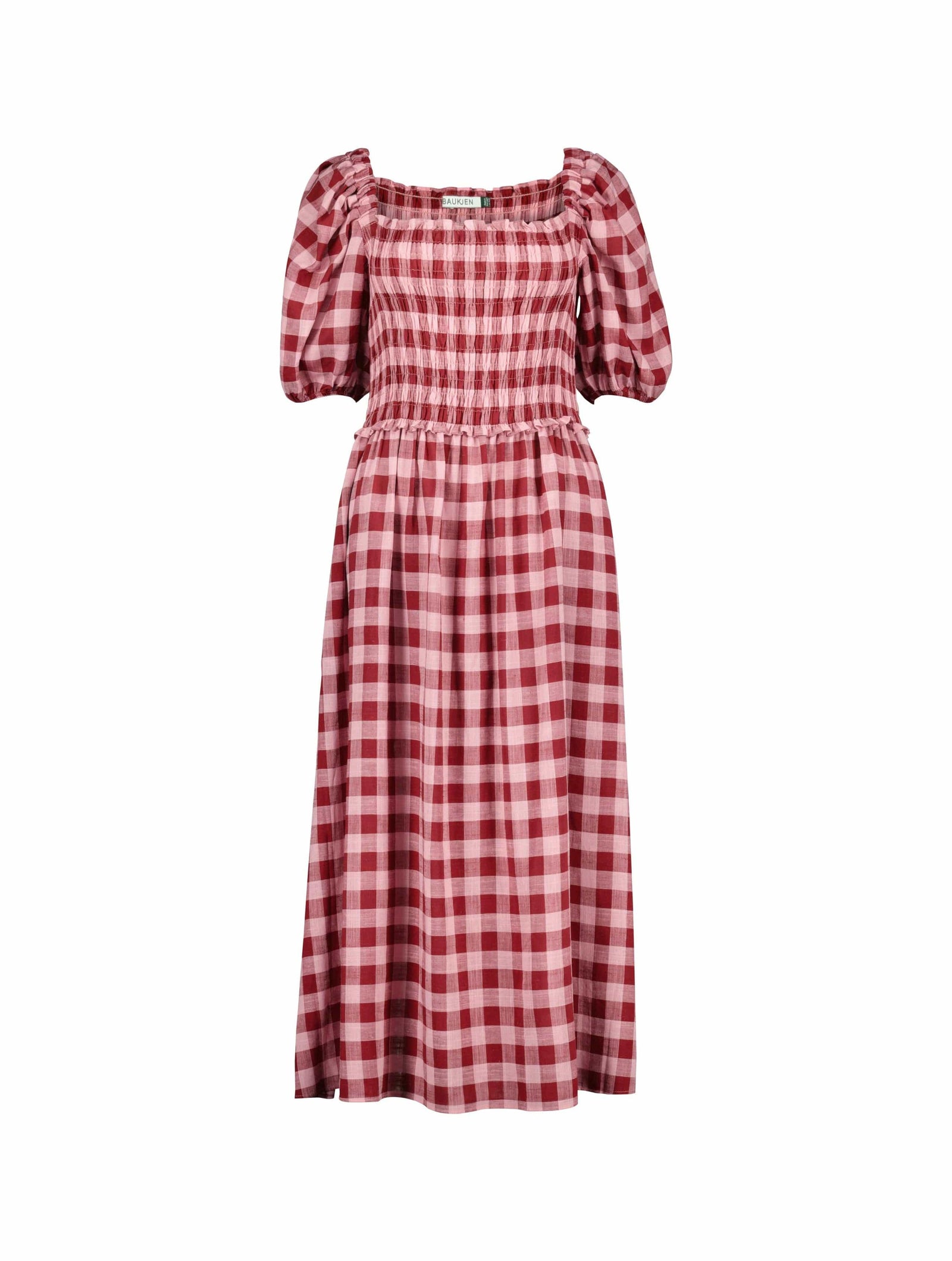 Davina Viscose & Linen Gingham Midi Dress