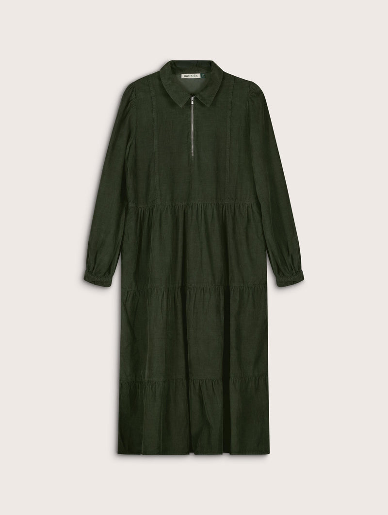 Jean Organic Corduroy Midi Dress | Deep Khaki
