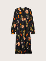 Immaculate Vegan - Cemile Printed Midi Dress | Black Floral
