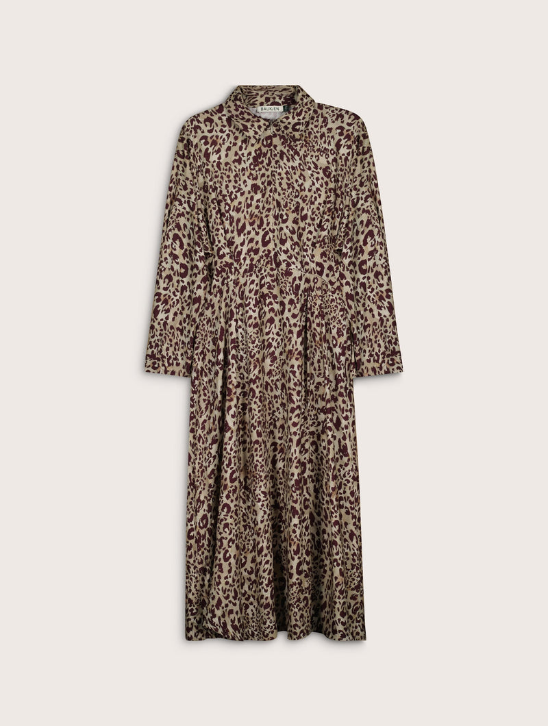 Leanne Printed Midi Dress | Plum Leopard