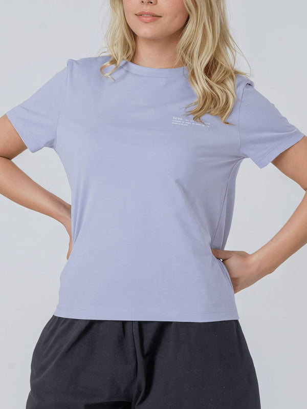 hewn. Womens Classic-fit Organic Cotton T-shirt in Lavender