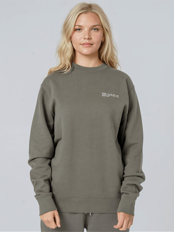Women's Organic Cotton Relaxed Fit Sweatshirt | Pine Green Khaki