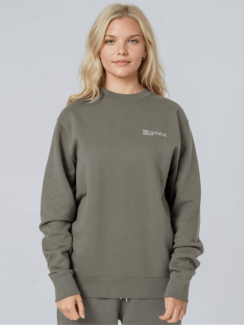 Women's Organic Cotton Relaxed Fit Sweatshirt | Pine Green Khaki