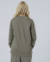 Immaculate Vegan - hewn. Womens Organic Cotton Relaxed-fit Sweatshirt in Pine Green Khaki