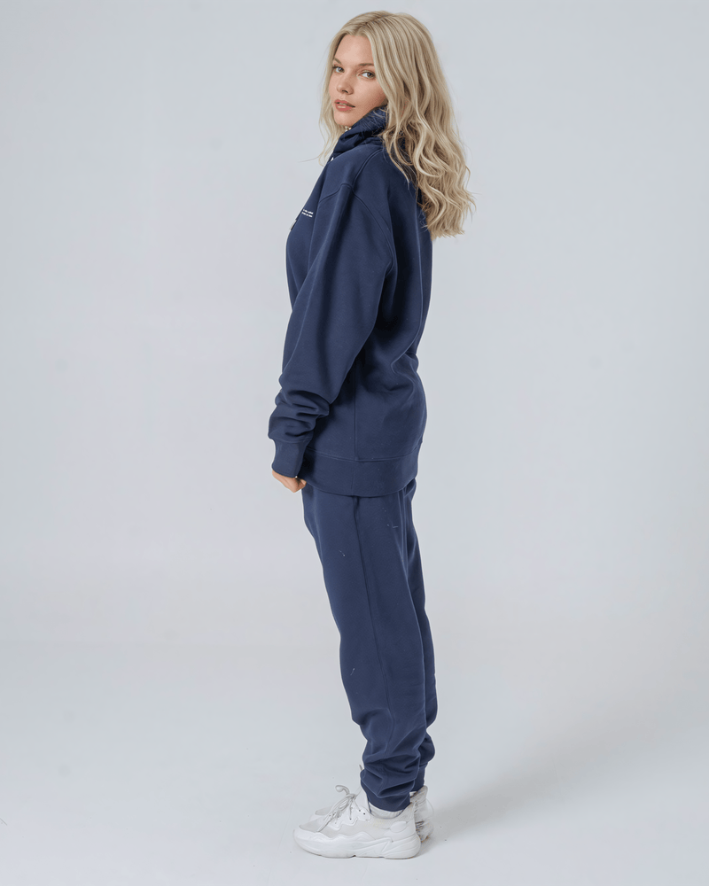 hewn. Womens Organic Cotton Relaxed-fit Hoodie in Midnight Navy